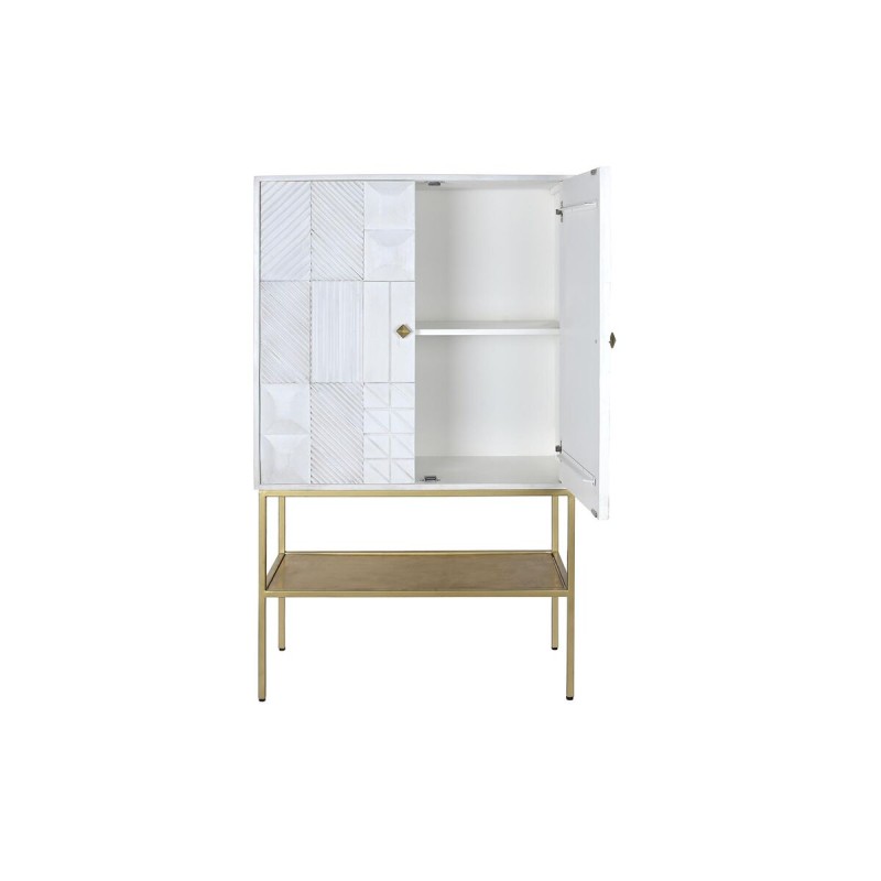 Buffet DKD Home Decor Doré Métal Blanc Bois de manguier (91 x 44 x 152 cm)