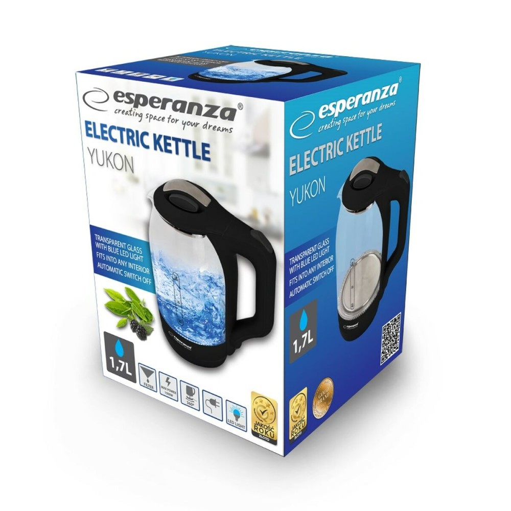 Wasserkocher Esperanza EKK025K Schwarz Bunt Glas Kunststoff 1500 W 1,7 L