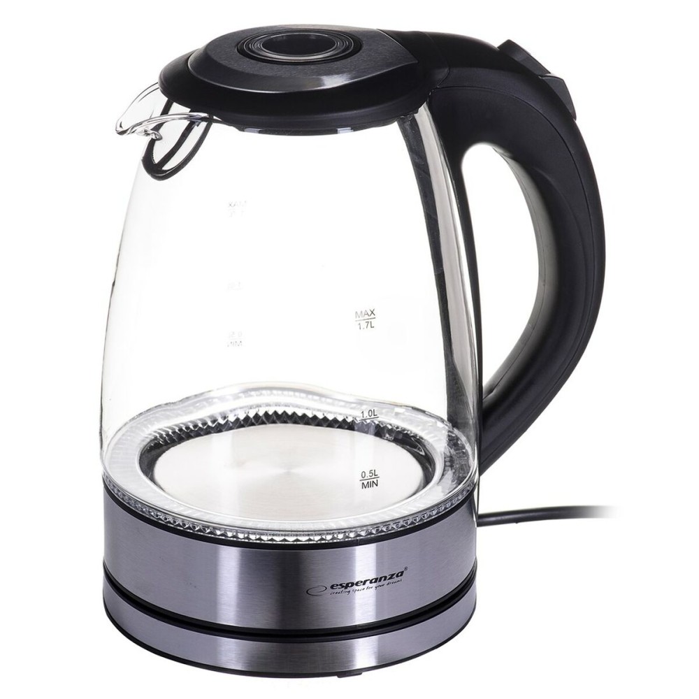 Wasserkocher Esperanza EKK012 Schwarz Glas Kunststoff 2200 W 1,7 L
