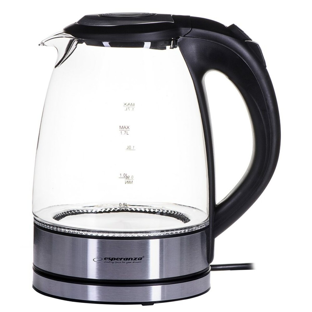 Wasserkocher Esperanza EKK012 Schwarz Glas Kunststoff 2200 W 1,7 L