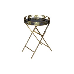 Side table DKD Home Decor 49 x 49 x 72 cm Crystal Black Golden Metal