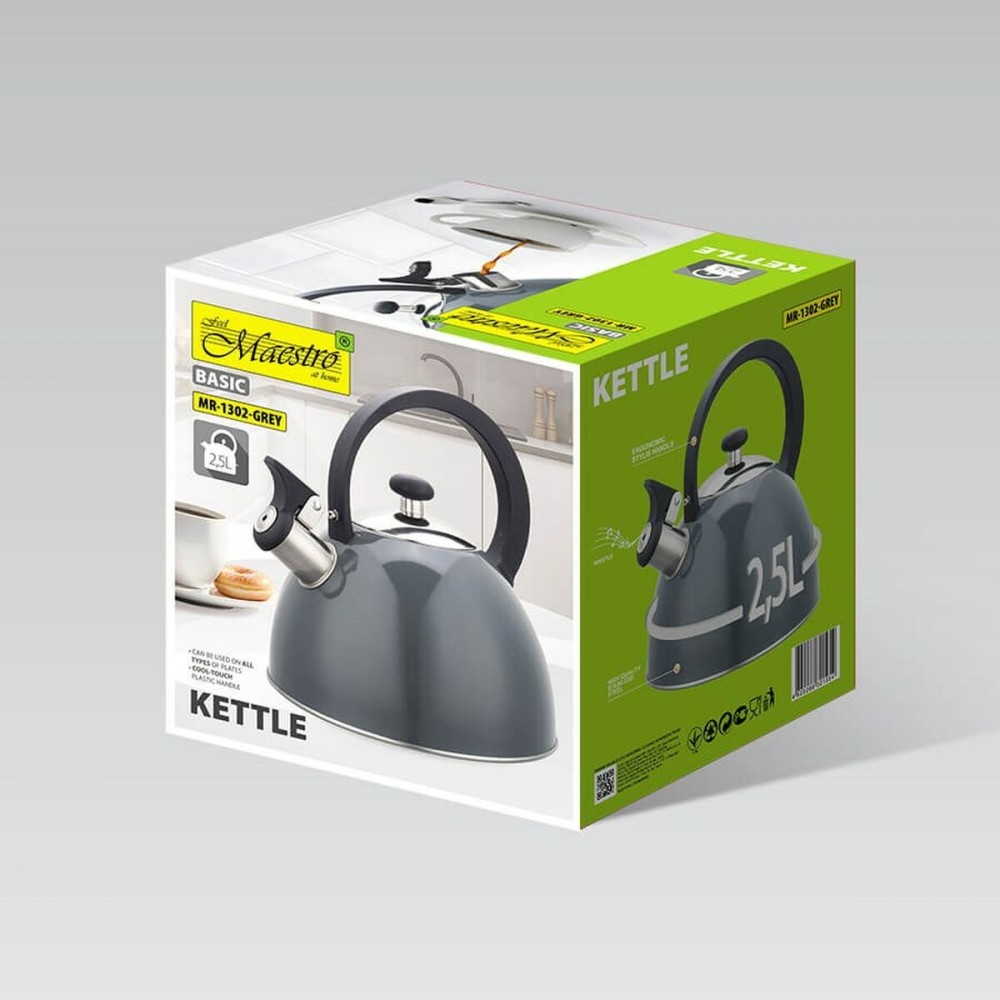 Théière Feel Maestro MR-1302-GREY Noir Gris Acier inoxydable 2,5 L