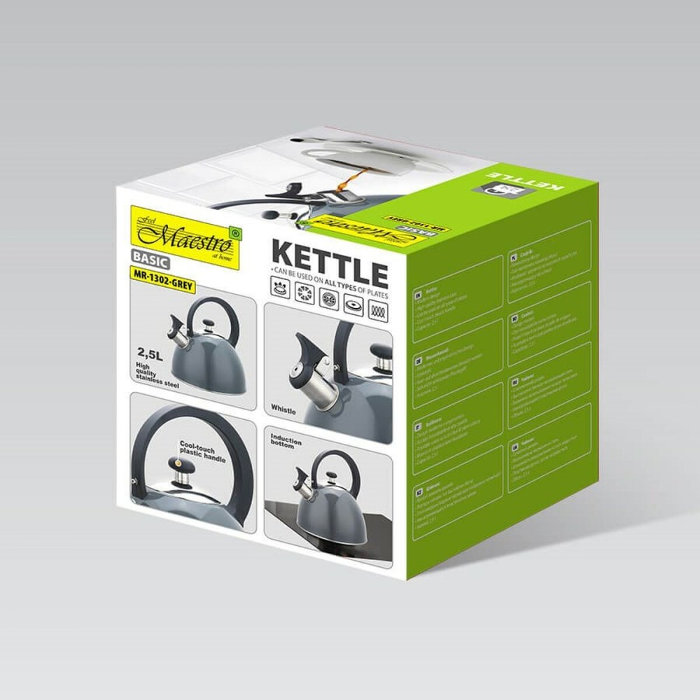 Teekanne Feel Maestro MR-1302-GREY Schwarz Grau Edelstahl 2,5 L