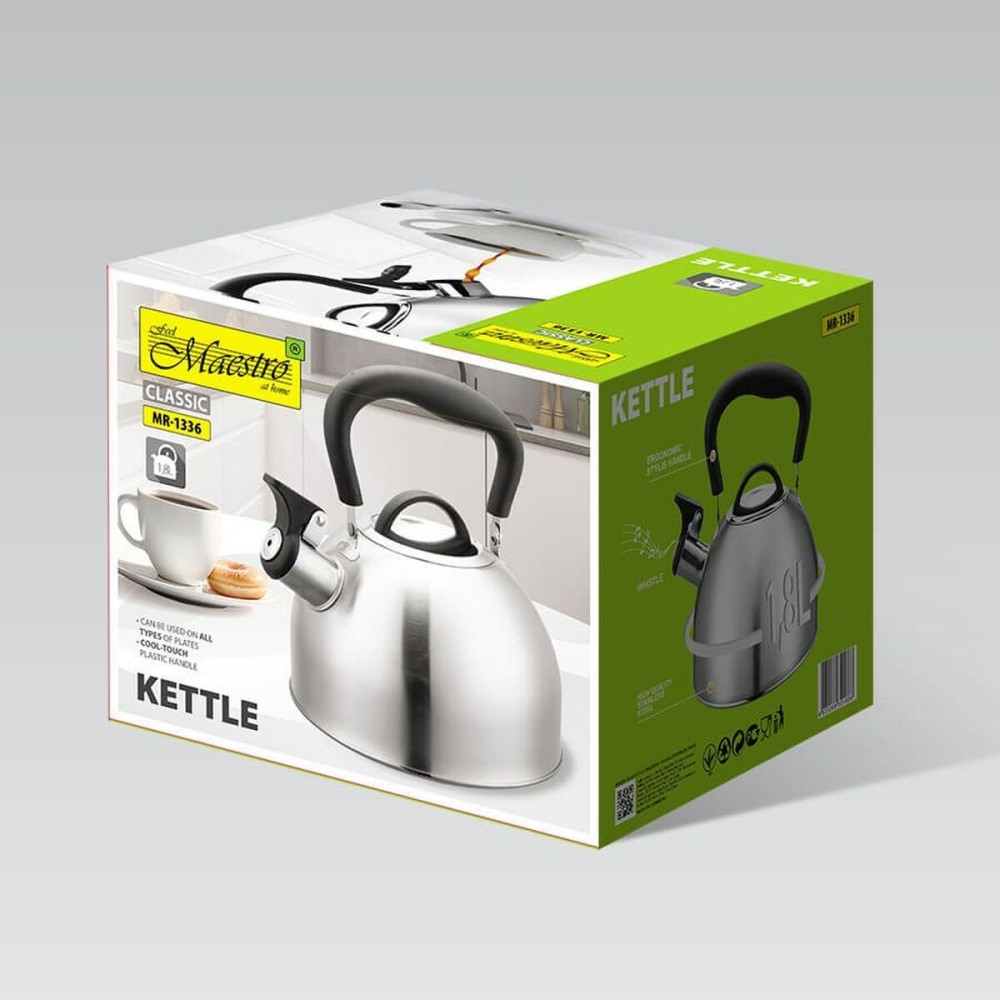 Teapot Feel Maestro MR-1336 Black Silver Stainless steel 1,8 L