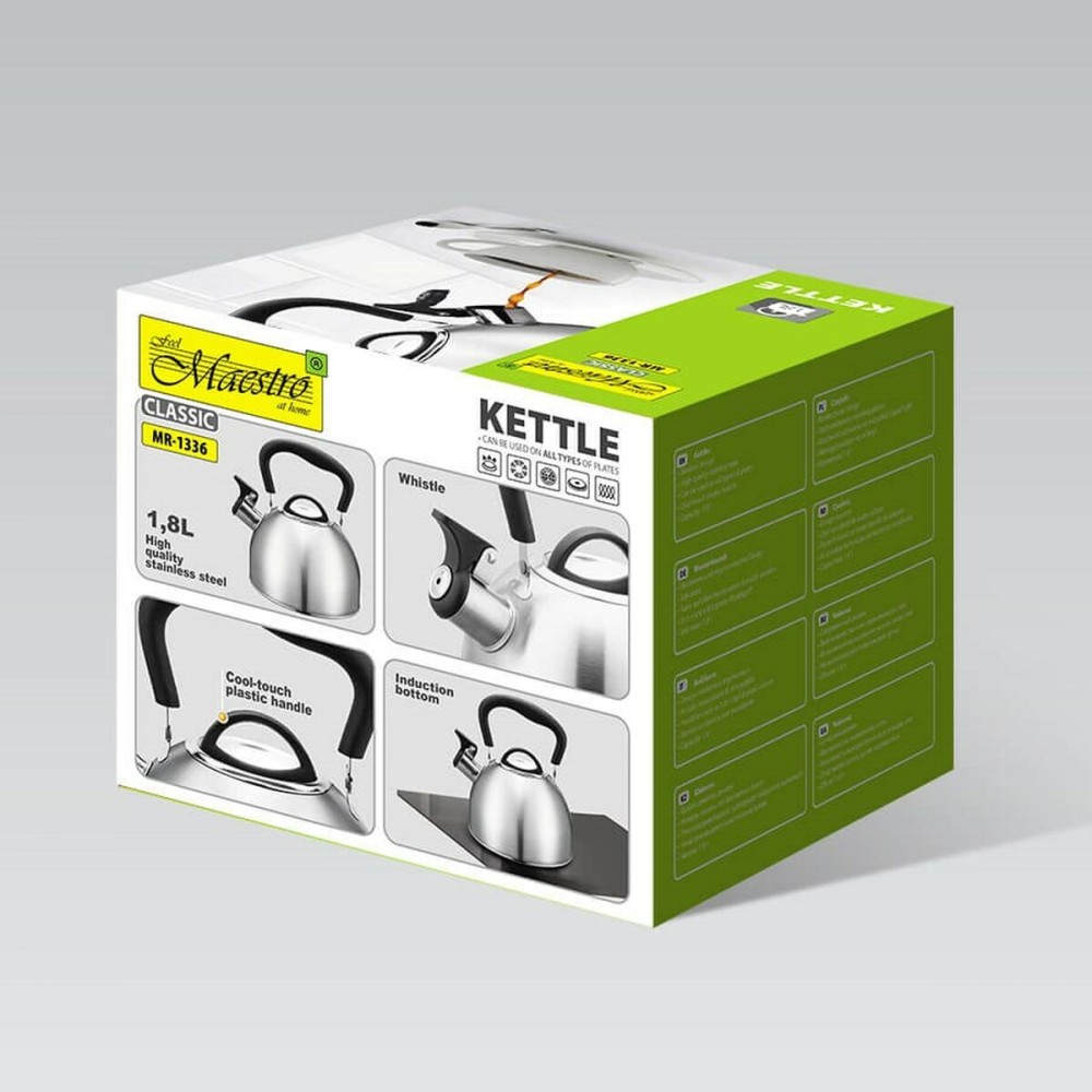 Teapot Feel Maestro MR-1336 Black Silver Stainless steel 1,8 L