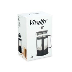 Teapot Kinvara SW8120-1000ML Black Transparent 1 L Piston