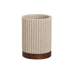 Trinkglas Home ESPRIT Braun Beige Harz Akazienholz 8 x 8 x 11 cm