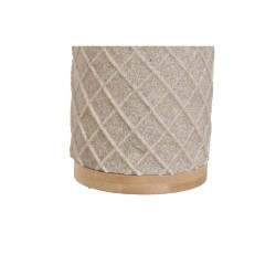 Trinkglas Home ESPRIT Beige Harz Bambus 7,5 x 7,5 x 10 cm