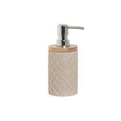 Seifenspender Home ESPRIT Beige Harz Bambus 7 x 9 x 18 cm