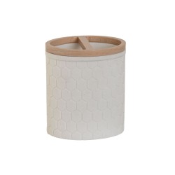 Verre Home ESPRIT Blanc Naturel Résine Bambou 9,5 x 7 x 11 cm