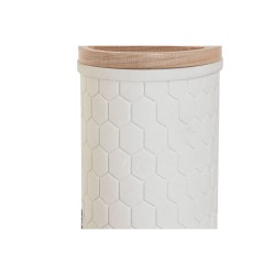 Verre Home ESPRIT Blanc Naturel Résine Bambou 9,5 x 7 x 11 cm