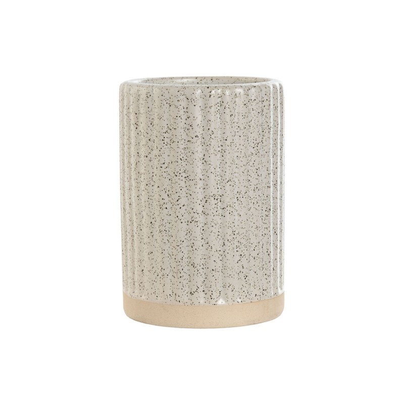 Glass Home ESPRIT Beige Golden Stoneware 7 x 7 x 10,5 cm