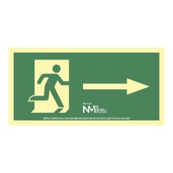 Schild Normaluz Evacuación flecha derecha PVC (32 x 16 cm)