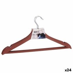 Set of Clothes Hangers Kipit 2601880-6 Brown Plastic 21,3 x 3 x 44 cm (24 Units)