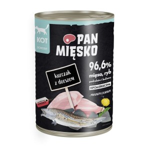 Katzenfutter PAN MIĘSKO Mr. Meat Chicken con bacalao Huhn 400 g
