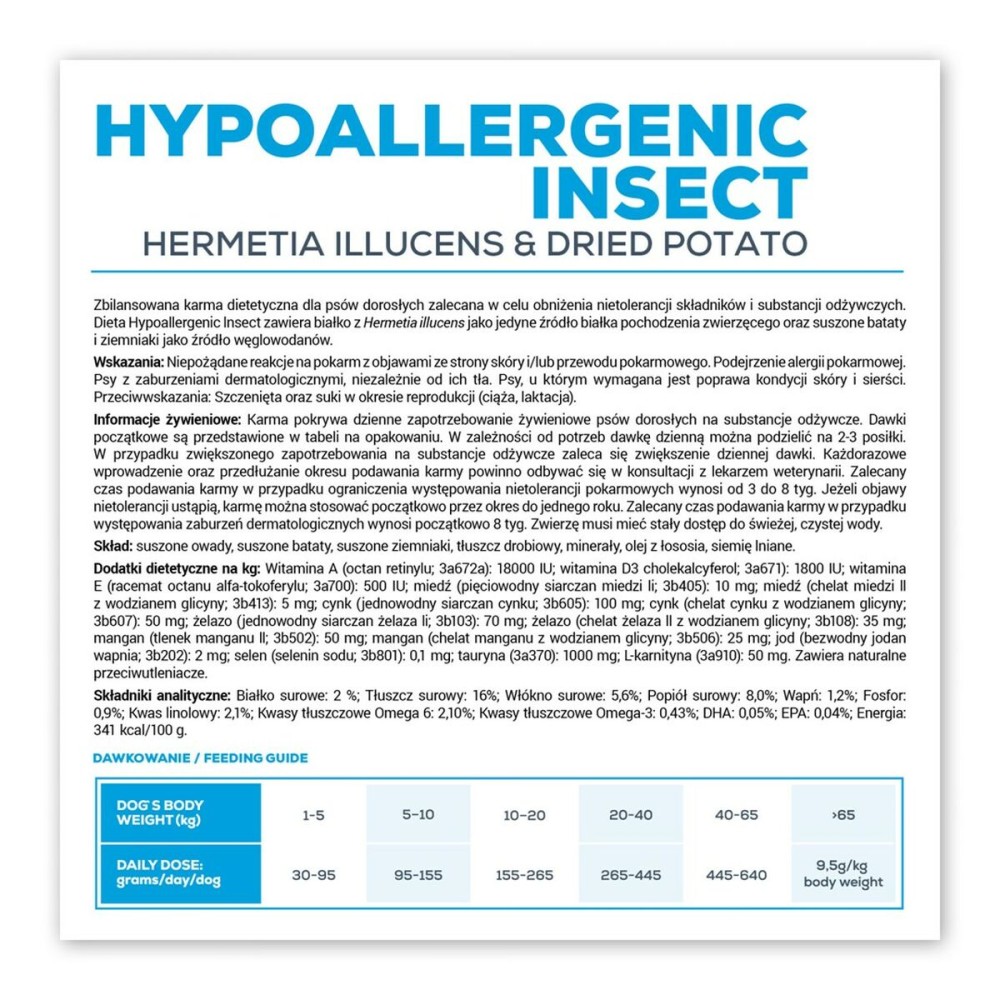 Futter VETEXPERT Hypoallergenic Insect Dog 2 Kg