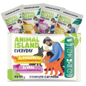 Katzenfutter ANIMAL ISLAND Everyday Veal and poultry with liver 4 x 85 g