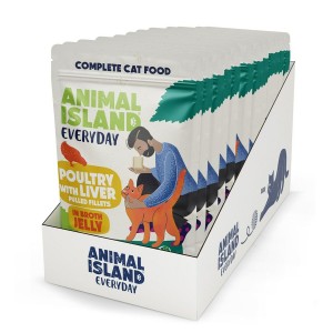 Katzenfutter ANIMAL ISLAND Everyday Poultry and liver in jelly 12 x 85 g
