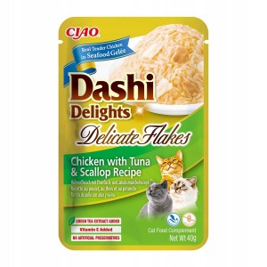 Collation pour Chat Inaba Dashi Delights Delicate Flakes Poulet 40 g