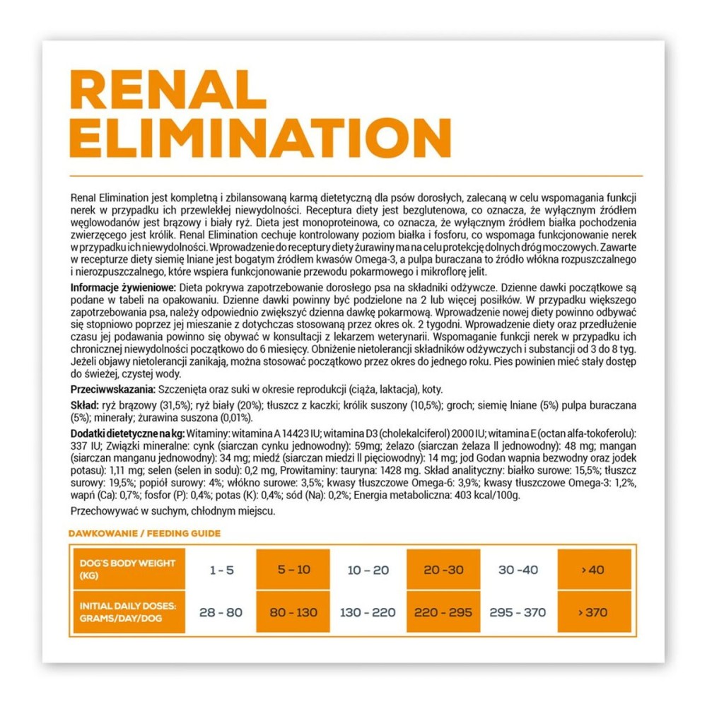 Futter VETEXPERT Renal Elimination Hase 2 Kg