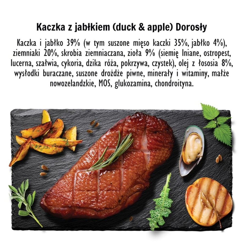 Futter Paka Zwierzaka Duck with apple M Ente 9 kg