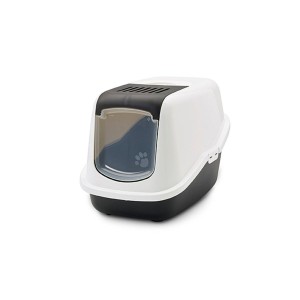 Cat Litter Box Savic Nestor White Black Plastic
