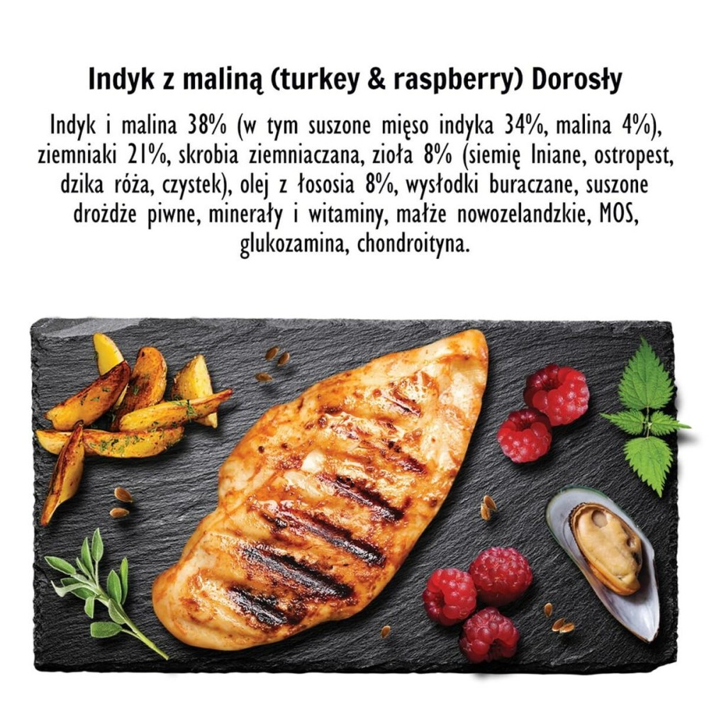 Futter Paka Zwierzaka Turkey with raspberry M Truthahn 9 kg