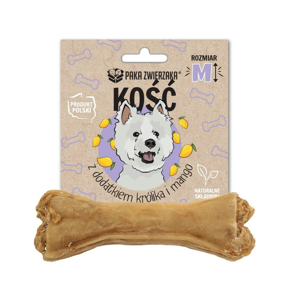 Hundesnack Paka Zwierzaka Bone with rabbit and mango M 12 cm Hase 55 g