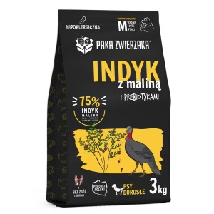 Futter Paka Zwierzaka Turkey with raspberry M Truthahn 3 Kg