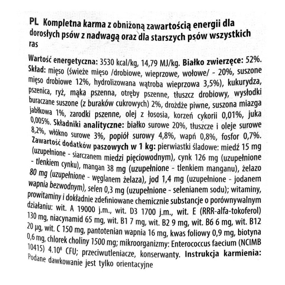 Futter Fitmin Light & Senior Erwachsener Rindfleisch Vögel Schwein 12 kg