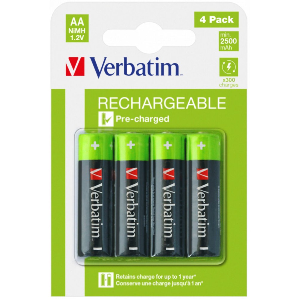 Akkus Verbatim 2500 mAh 1,2 V (4 Stück)