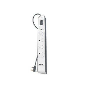 Steckdosenleiste mit 4 Steckdosen mit Schalter Belkin BSV401VF2M USB x 2 (2 m)