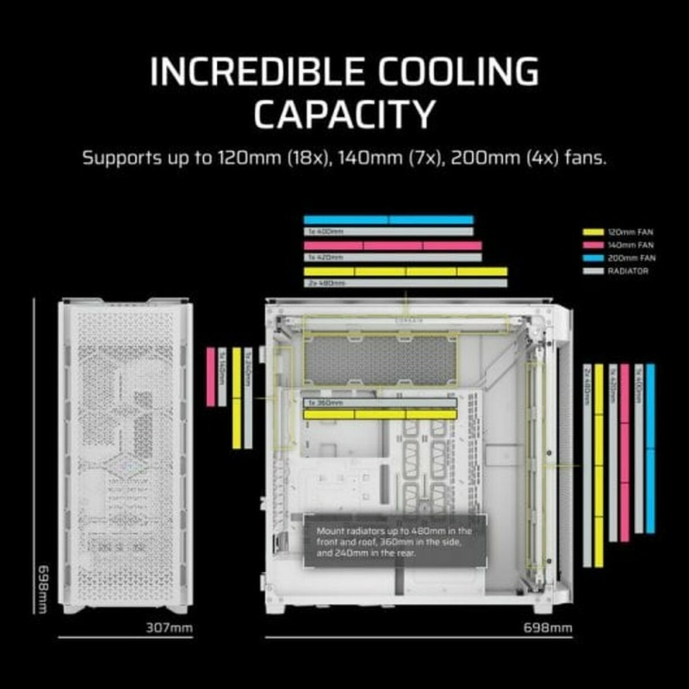 Boîtier ATX semi-tour Corsair CC-9011274-WW Blanc