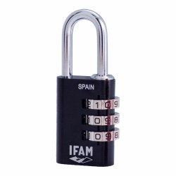 Combination padlock IFAM Combi30 Aluminium Black