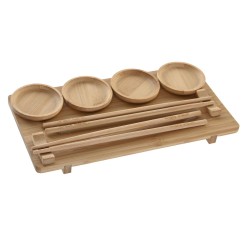 Sushi Set DKD Home Decor 24 x 0,5 x 0,5 cm Natural Oriental