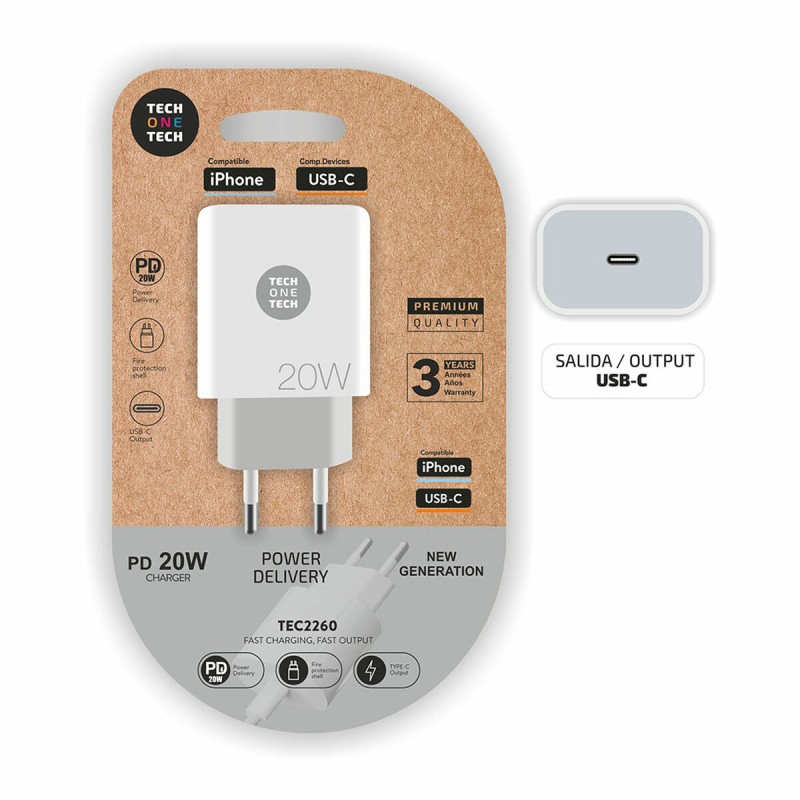 Wandladegerät Tech One Tech TEC2260 20 W USB-C