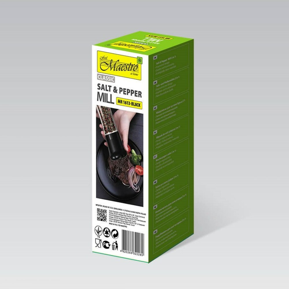 Moulin à épices Feel Maestro MR-1613-BLACK Noir