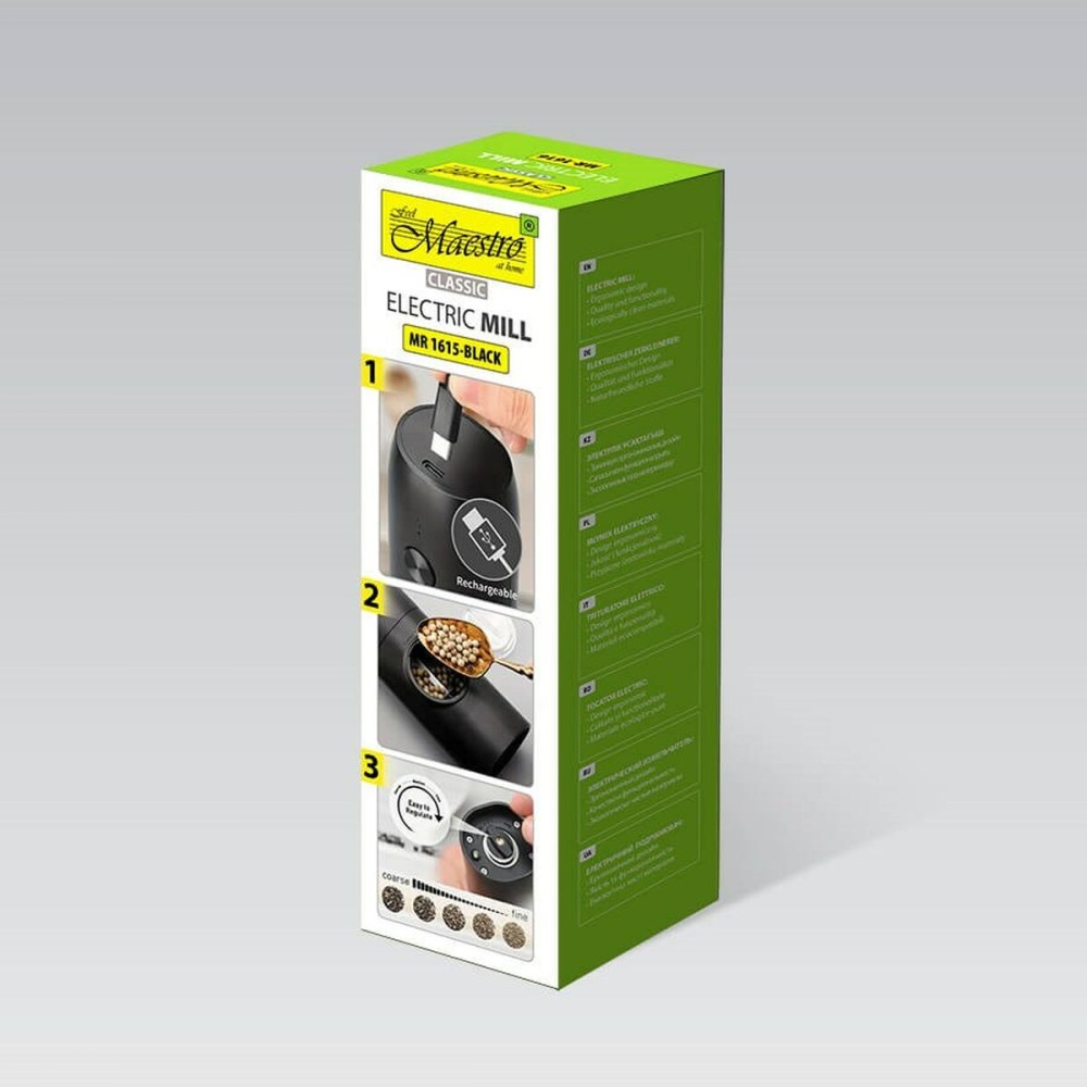 Spice Grinder Feel Maestro MR-1615-BLACK Black