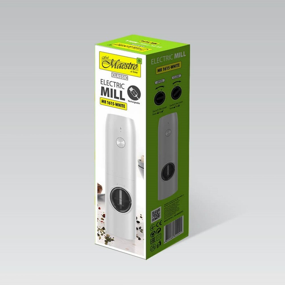 Moulin à épices Feel Maestro MR-1615-WHITE Blanc