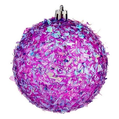 Christmas Baubles Ø 8 cm 6 Units Purple PVC