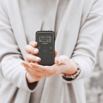 Tragbares Digital-Radio Sangean Schwarz AM/FM Aufladbar