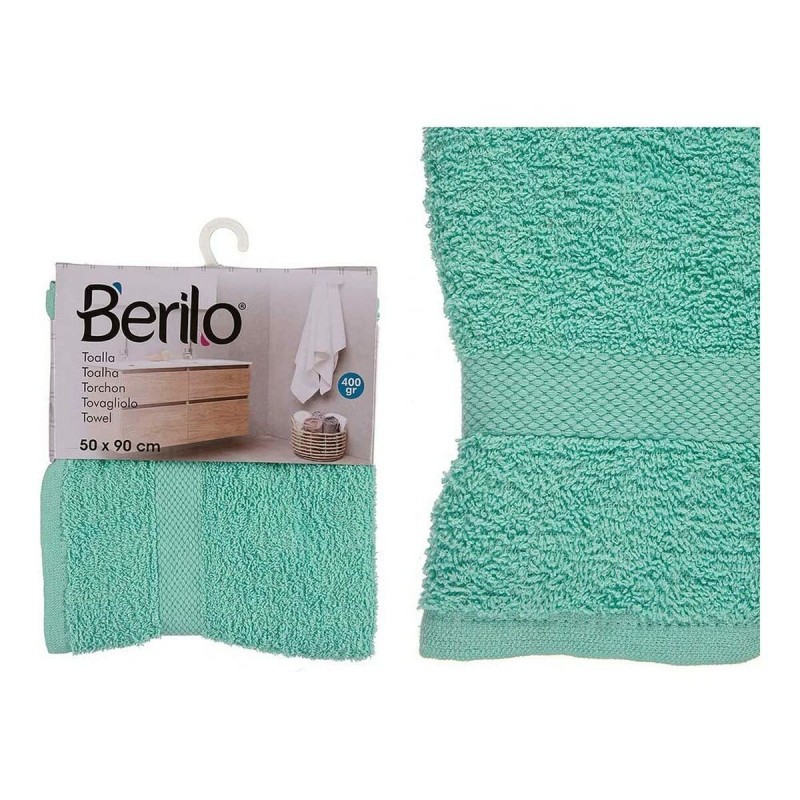 Bath towel Berilo 5312 Turquoise 80 % cotton 20 % Polyester 50 x 90 cm (6 Units)