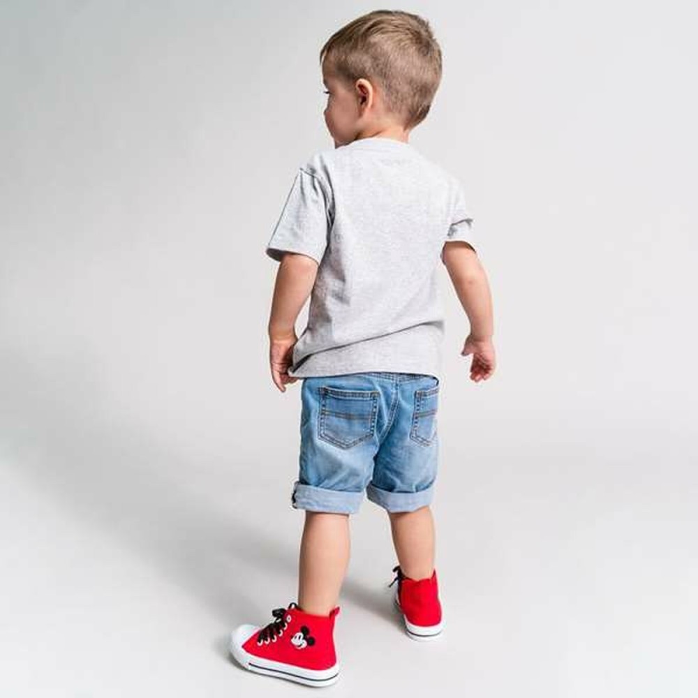 Child's Short Sleeve T-Shirt Mickey Mouse Grey 4 Years