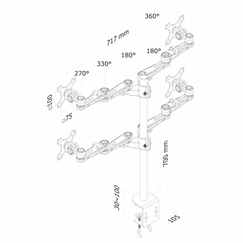 Support de TV Neomounts FPMA-D935D4 26" 6 Kg