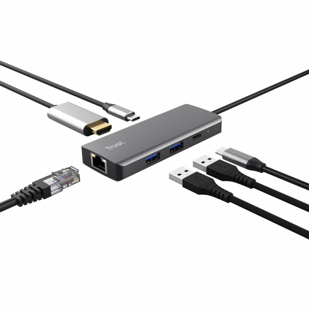Hub USB Trust 24968 Silberfarben 20 cm