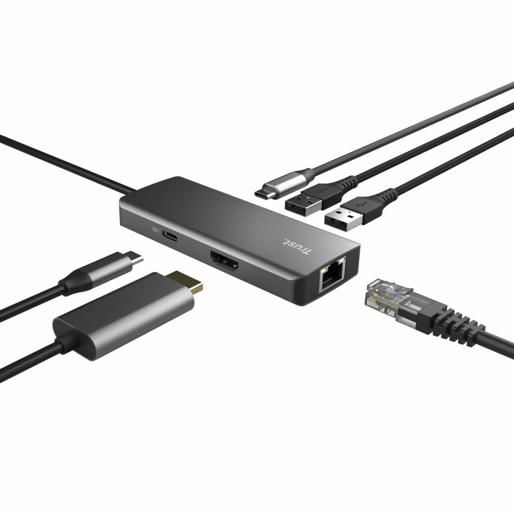 Hub USB Trust 24968 Silberfarben 20 cm