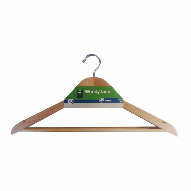 Hangers Mondex Suit Ecological Natural Wood 3 Units (43 x 22,5 cm)