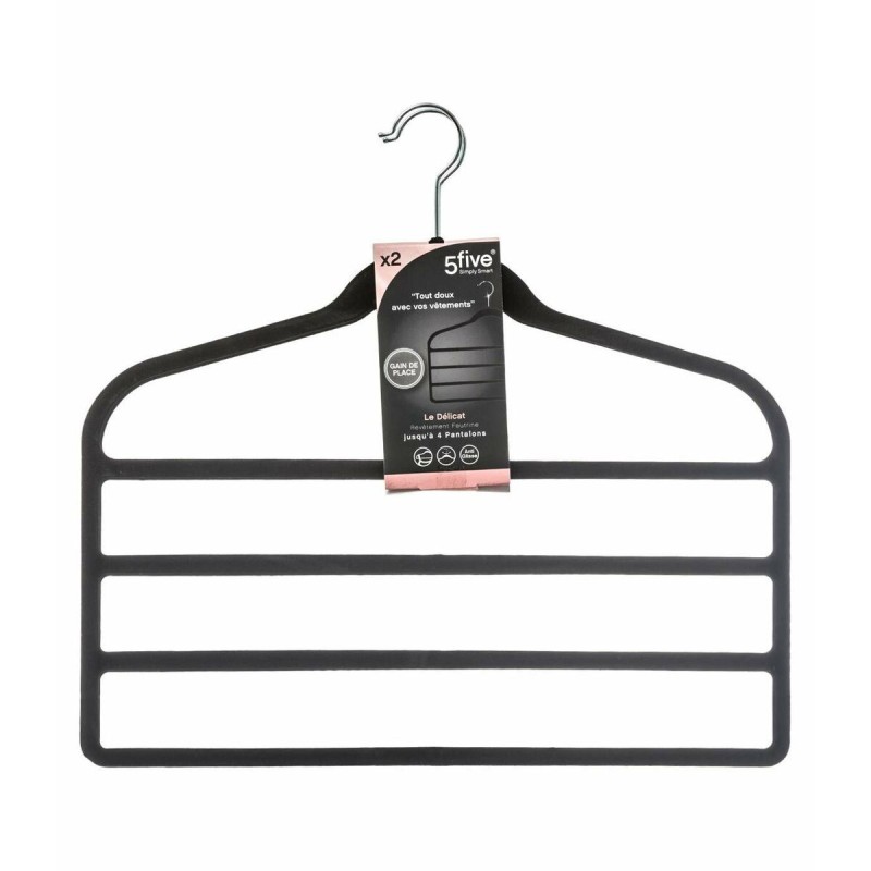 Hangers 5five Simply Smart Black Nylon ABS 44,8 x 41,5 cm Trousers