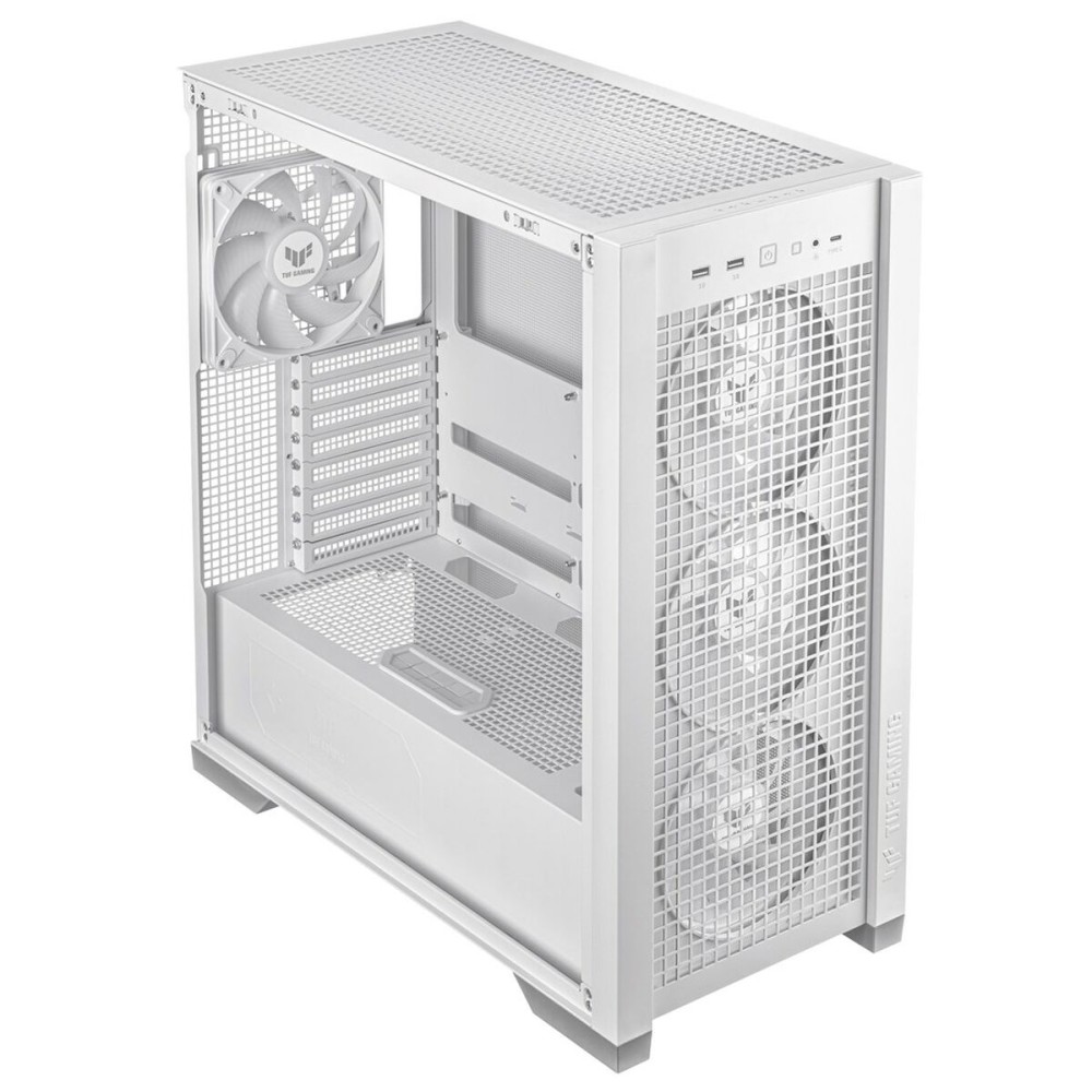 Boîtier ATX semi-tour Asus TUF GAMING GT302 TG ARGB Blanc Multicouleur