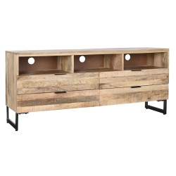 Meubles de télévision DKD Home Decor Naturel Noir Métal Bois de manguier (150 x 40 x 65 cm)